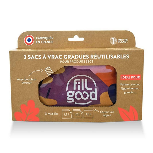 Sacs à vrac doseurs (petit et gros bouchon et zip) 1,2l et 1,5l - 1